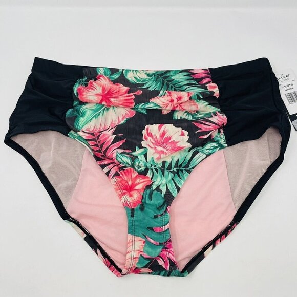 Allure by IMG Womens Size 16/18 Floral Printed High-Waist Bikini Bottoms 1491 - Picture 2 of 5